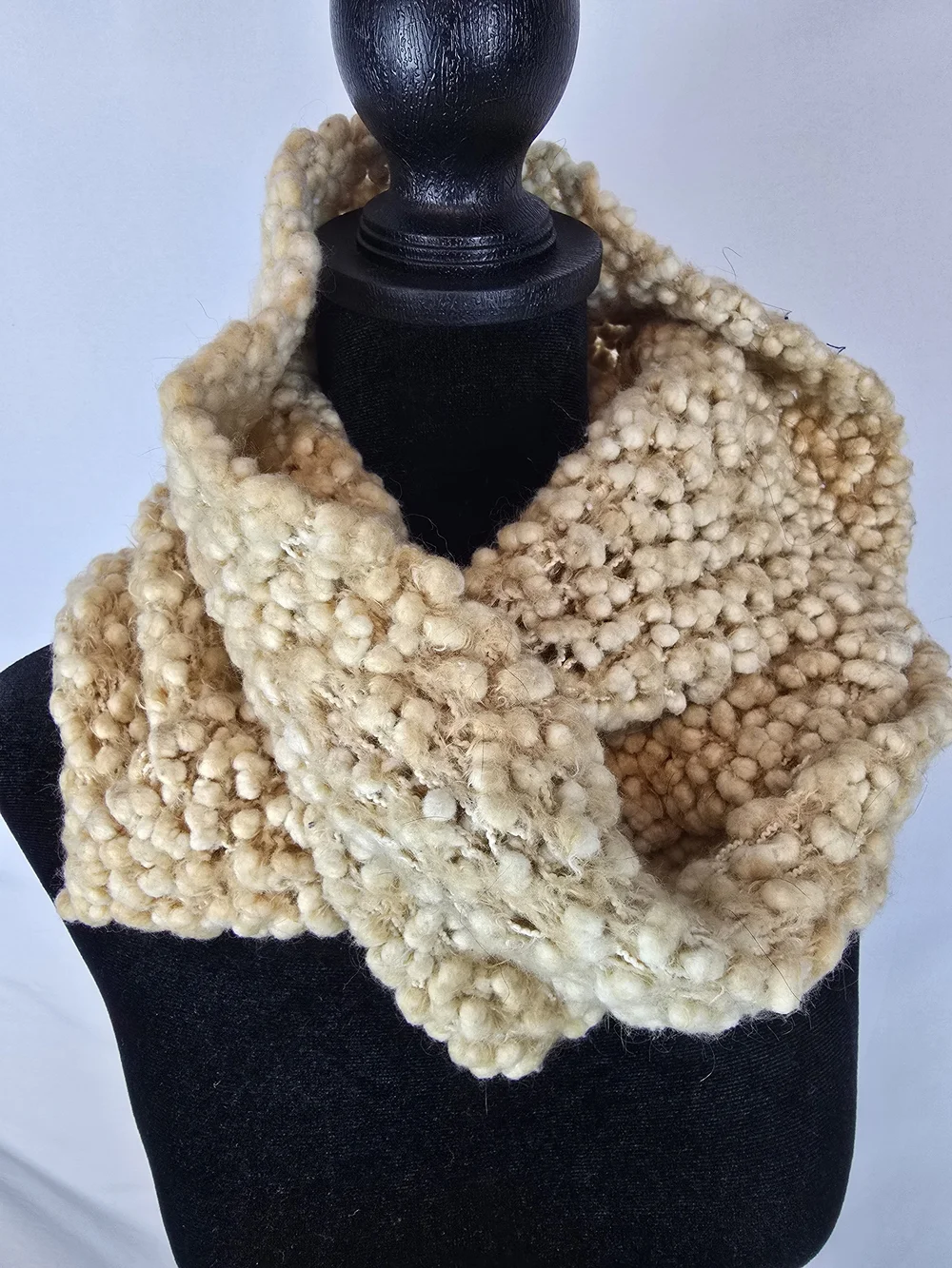 Cejon Chunky Knit Infinity Scarf in Beige